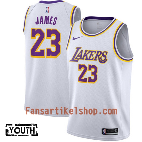 NBA Los Angeles Lakers Trikot Lebron James 23 2018-19 Nike Weiß Swingman - Kinder NBA Los Angeles Lakers Trikot Lebron James 23 2018-19 Nike Weiß Swingman - Kinder